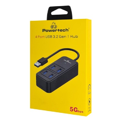 POWERTECH USB hub PTR-0153, 4x θυρών, 5 Gbps, USB σύνδεση, μαύρο POWERTECH USB hub PTR-0153, 4x θυρών, 5 Gbps, USB σύνδεση, μαύρο