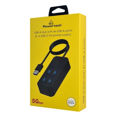 POWERTECH USB 3.2 hub PTR-0157, 4x θυρών, 5Gbps, USB σύνδεση, 1m, μαύρο POWERTECH USB 3.2 hub PTR-0157, 4x θυρών, 5Gbps, USB σύνδεση, 1m, μαύρο