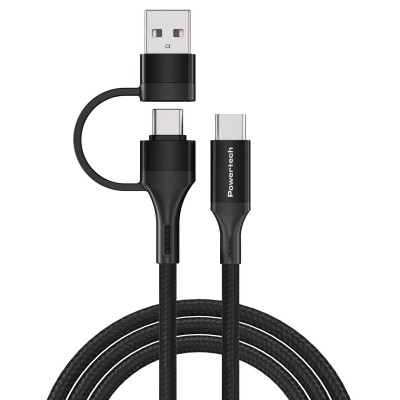 POWERTECH καλώδιο USB & USB-C σε USB-C PTR-0158, PD 60W, copper, 1.5m, μαύρο POWERTECH καλώδιο USB & USB-C σε USB-C PTR-0158, PD 60W, copper, 1.5m, μαύρο