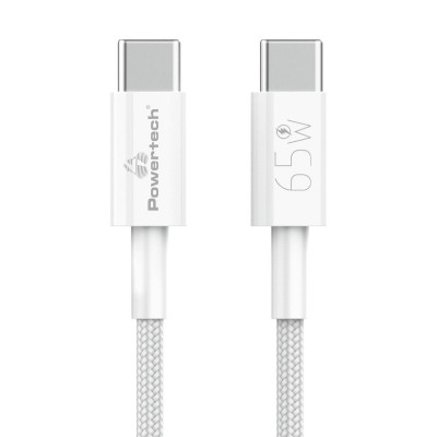 POWERTECH καλώδιο USB-C PTR-0181, 65W, 480Mbps, 1m, λευκό POWERTECH καλώδιο USB-C PTR-0181, 65W, 480Mbps, 1m, λευκό