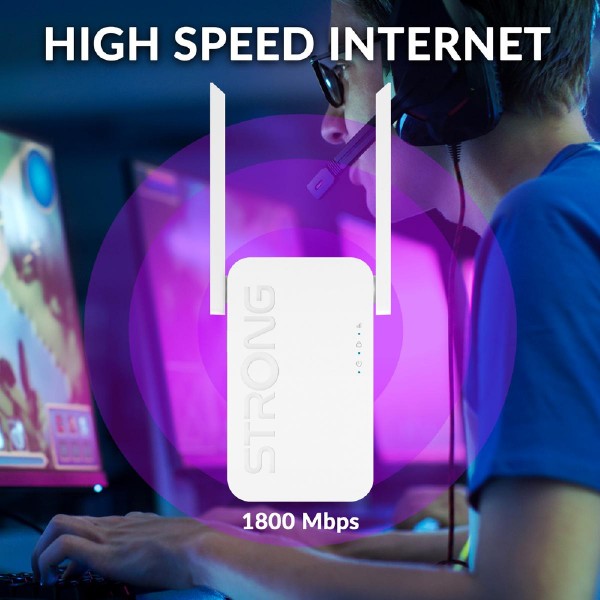 STRONG WiFi Extender REPEATERAX1800, WiFi 6, 1800Mbps STRONG WiFi Extender REPEATERAX1800, WiFi 6, 1800Mbps
