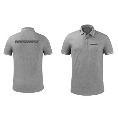 ROCKROSE t-shirt με γιακά τύπου Polo RMS02, γκρι, 2ΧL ROCKROSE t-shirt με γιακά τύπου Polo RMS02, γκρι, 2ΧL