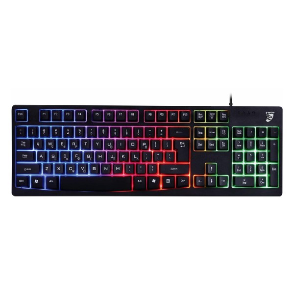 ROAR gaming πληκτρολόγιο RR-0005, ενσύρματο, RGB, αθόρυβα πλήκτρα, μαύρο