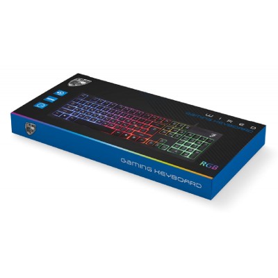 ROAR gaming πληκτρολόγιο RR-0005, ενσύρματο, RGB, αθόρυβα πλήκτρα, μαύρο ROAR gaming πληκτρολόγιο RR-0005, ενσύρματο, RGB, αθόρυβα πλήκτρα, μαύρο