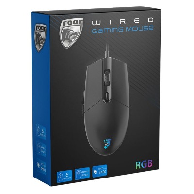 ROAR ενσύρματο gaming ποντίκι RR-0012, oπτικό, 6400DPI, 6 πλήκτρα, μαύρο ROAR ενσύρματο gaming ποντίκι RR-0012, oπτικό, 6400DPI, 6 πλήκτρα, μαύρο