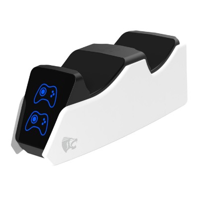 ROAR βάση φόρτισης gamepad RR-0020 για 2x PS5 DualSense, λευκή ROAR βάση φόρτισης gamepad RR-0020 για 2x PS5 DualSense, λευκή