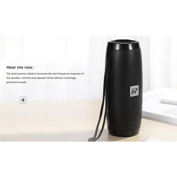 ROCKROSE φορητό ηχείο Roar D5, 2x 5W, Bluetooth, 1200mAh, μαύρο ROCKROSE φορητό ηχείο Roar D5, 2x 5W, Bluetooth, 1200mAh, μαύρο
