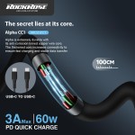 ROCKROSE καλώδιο USB-C Alpha CC1, 3A 60W, 1m, μαύρο