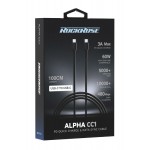 ROCKROSE καλώδιο USB-C Alpha CC1, 3A 60W, 1m, μαύρο