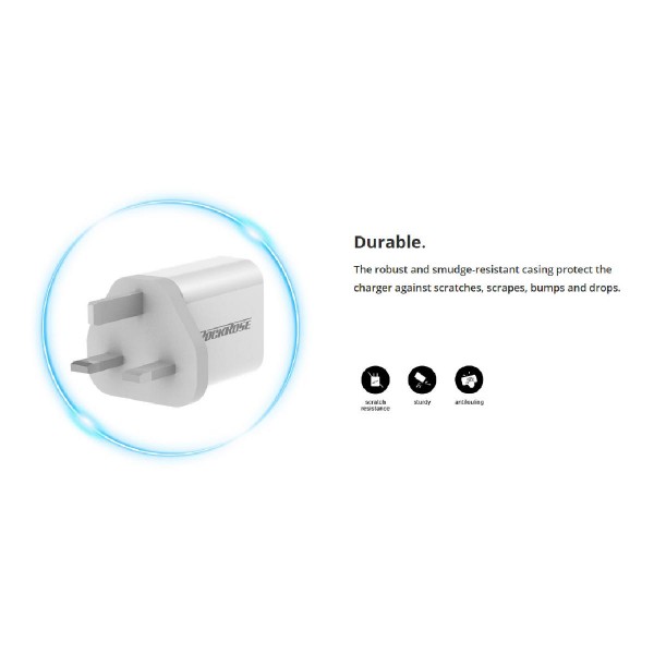 ROCKROSE φορτιστής τοίχου για πρίζα UK Casa A2, 2x USB, 2.4A 12W, λευκός ROCKROSE φορτιστής τοίχου για πρίζα UK Casa A2, 2x USB, 2.4A 12W, λευκός