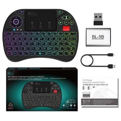 RIITEK ασύρματο πληκτρολόγιο Mini X8 με touchpad, RGB backlit, 2.4GHz RIITEK ασύρματο πληκτρολόγιο Mini X8 με touchpad, RGB backlit, 2.4GHz