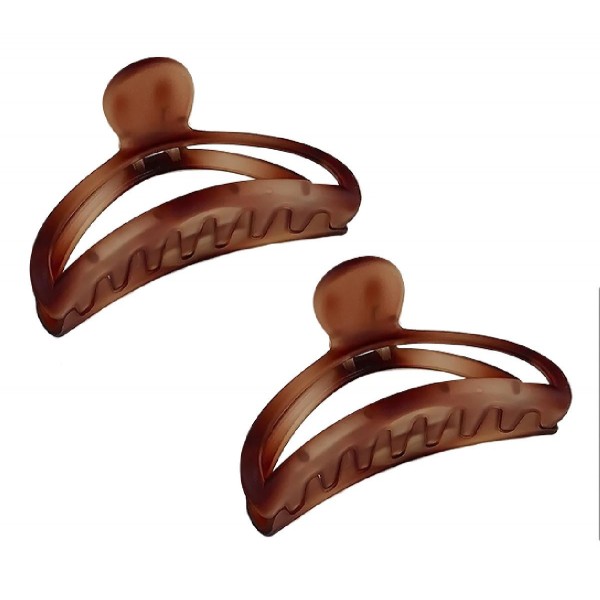 ROXXANI κλιπ μαλλιών RXN-0015, καφέ, 9.5cm, 2τμχ ROXXANI κλιπ μαλλιών RXN-0015, καφέ, 9.5cm, 2τμχ