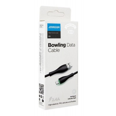 JOYROOM καλώδιο USB σε Lightning S-1030M8L με LED, 2.4A, 1m, μαύρο JOYROOM καλώδιο USB σε Lightning S-1030M8L με LED, 2.4A, 1m, μαύρο