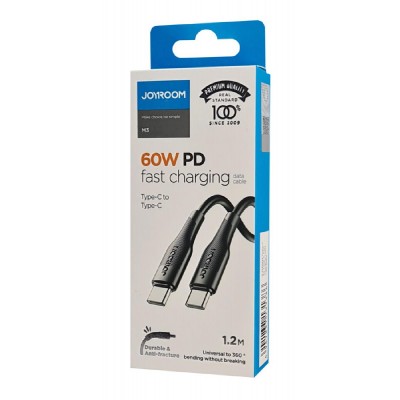 JOYROOM καλώδιο USB-C S-1230M3, 60PD, 1.2m, μαύρο JOYROOM καλώδιο USB-C S-1230M3, 60PD, 1.2m, μαύρο