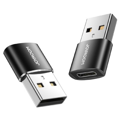 JOYROOM αντάπτορας USB σε USB Type-C S-H152, μαύρος, 2τμχ JOYROOM αντάπτορας USB σε USB Type-C S-H152, μαύρος, 2τμχ