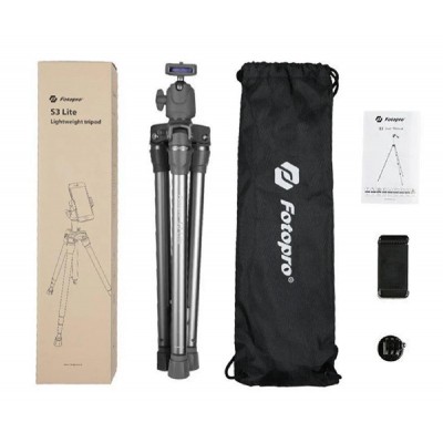 FOTOPRO τρίποδο φωτογράφισης S3 Lite, πτυσσόμενο, έως 127cm, γκρι FOTOPRO τρίποδο φωτογράφισης S3 Lite, πτυσσόμενο, έως 127cm, γκρι