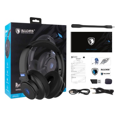 SADES gaming headset Runner, wireless & wired, multiplatform, BT, μαύρο SADES gaming headset Runner, wireless & wired, multiplatform, BT, μαύρο