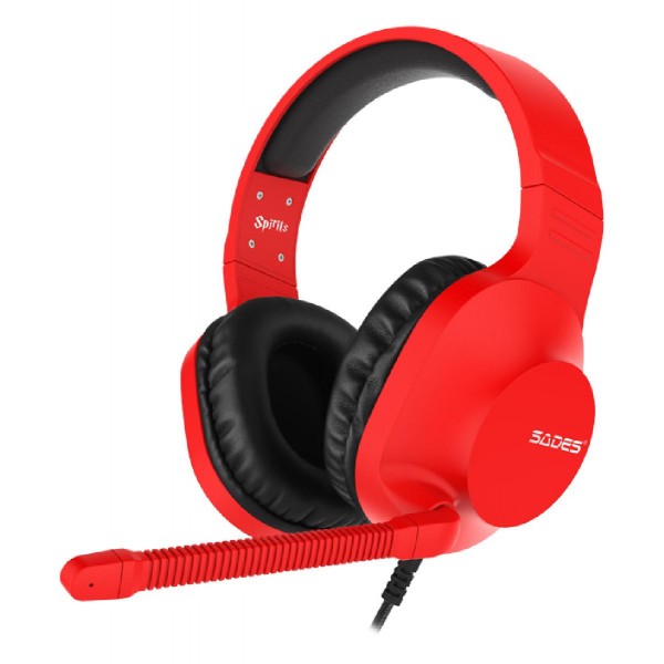 SADES Gaming Headset Spirits SA-721, multiplatform, 3.5mm, κόκκινο