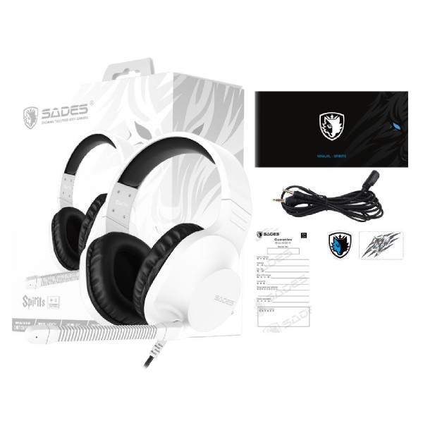 SADES Gaming Headset Spirits SA-721, multiplatform, 3.5mm, λευκό