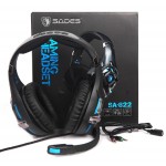 SADES gaming headset SA-822, 3.5mm, 50mm, μαύρο