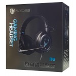 SADES gaming headset SA-R6, USB, 50mm, 7.1CH, LED, μαύρο