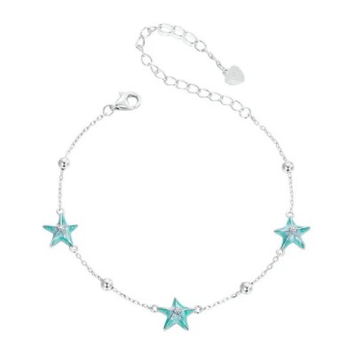 BAMOER βραχιόλι SCB276, σχήμα κοχύλι, ασήμι 925, ασημί/βεραμάν BAMOER βραχιόλι SCB276, σχήμα κοχύλι, ασήμι 925, ασημί/βεραμάν