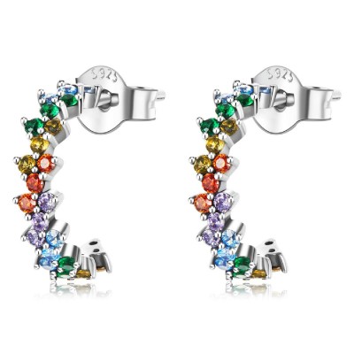 BAMOER σκουλαρίκια κρίκοι SCE1272, κυβική ζιρκόνια, ασήμι 925, ασημί BAMOER σκουλαρίκια κρίκοι SCE1272, κυβική ζιρκόνια, ασήμι 925, ασημί