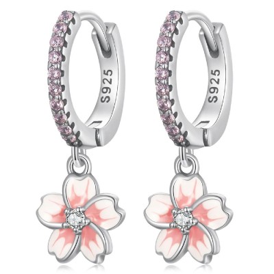 BAMOER σκουλαρίκια κρίκος SCE1509 με κυβική ζιρκόνια, ασήμι 925, ασημί BAMOER σκουλαρίκια κρίκος SCE1509 με κυβική ζιρκόνια, ασήμι 925, ασημί