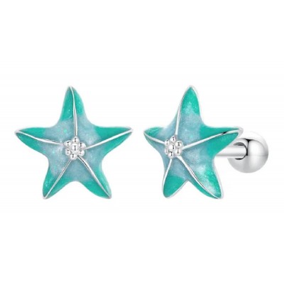 BAMOER σκουλαρίκια καρφωτά SCE1747 σε σχήμα κοχύλι, ασήμι 925, βεραμάν BAMOER σκουλαρίκια καρφωτά SCE1747 σε σχήμα κοχύλι, ασήμι 925, βεραμάν