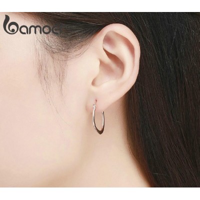 BAMOER σκουλαρίκια κρίκοι SCE478, ασήμι 925, ροζ χρυσό BAMOER σκουλαρίκια κρίκοι SCE478, ασήμι 925, ροζ χρυσό