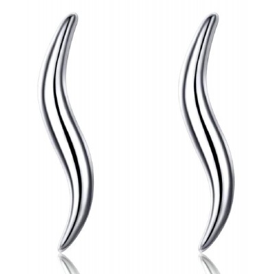 BAMOER σκουλαρίκια καρφωτά SCE600 σε σχέδιο κύματος, ασήμι 925, ασημί BAMOER σκουλαρίκια καρφωτά SCE600 σε σχέδιο κύματος, ασήμι 925, ασημί