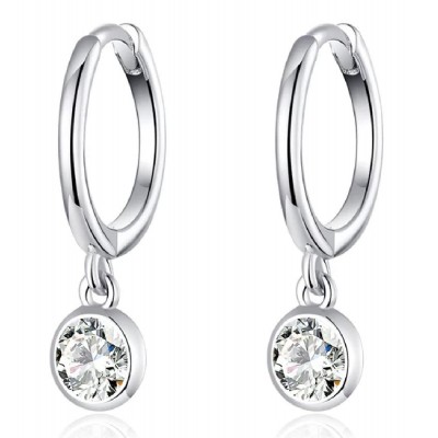 BAMOER σκουλαρίκια κρίκος SCE830 με κυβική ζιρκόνια, ασήμι 925, ασημί BAMOER σκουλαρίκια κρίκος SCE830 με κυβική ζιρκόνια, ασήμι 925, ασημί