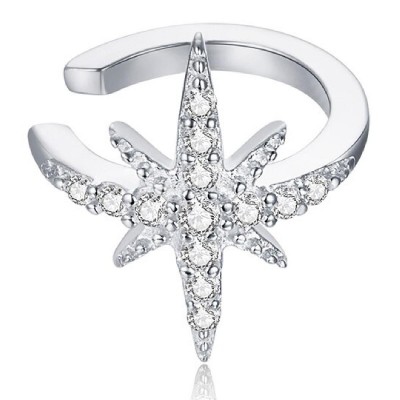 BAMOER σκουλαρίκι cuff SCE999-A με κυβική ζιρκόνια, ασήμι 925, ασημί BAMOER σκουλαρίκι cuff SCE999-A με κυβική ζιρκόνια, ασήμι 925, ασημί