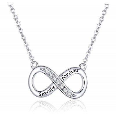 BAMOER κολιέ άπειρο SCN352 με κυβική ζιρκόνια, ασήμι 925, ασημί BAMOER κολιέ άπειρο SCN352 με κυβική ζιρκόνια, ασήμι 925, ασημί