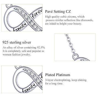 BAMOER κολιέ άπειρο SCN352 με κυβική ζιρκόνια, ασήμι 925, ασημί BAMOER κολιέ άπειρο SCN352 με κυβική ζιρκόνια, ασήμι 925, ασημί