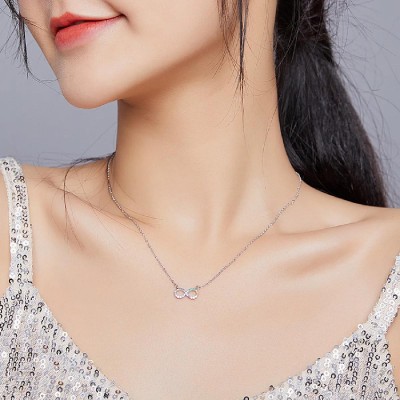 BAMOER κολιέ άπειρο SCN402 με κυβική ζιρκόνια, ασήμι 925, ασημί BAMOER κολιέ άπειρο SCN402 με κυβική ζιρκόνια, ασήμι 925, ασημί