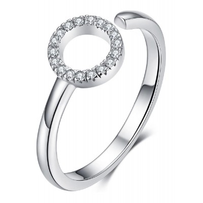 BAMOER δαχτυλίδι SCR545 με κυβική ζιρκόνια, ανοιγόμενο, ασήμι 925, ασημί BAMOER δαχτυλίδι SCR545 με κυβική ζιρκόνια, ανοιγόμενο, ασήμι 925, ασημί