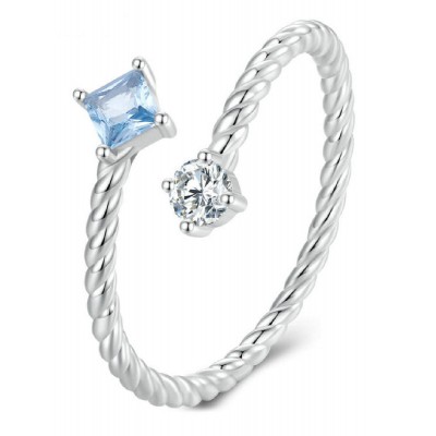 BAMOER δαχτυλίδι SCR923, κυβική ζιρκόνια, ανοιγόμενο, ασήμι 925, ασημί BAMOER δαχτυλίδι SCR923, κυβική ζιρκόνια, ανοιγόμενο, ασήμι 925, ασημί