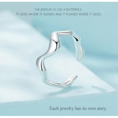 BAMOER δαχτυλίδι SCR954-E, ανοιγόμενο, ασήμι 925, ασημί BAMOER δαχτυλίδι SCR954-E, ανοιγόμενο, ασήμι 925, ασημί