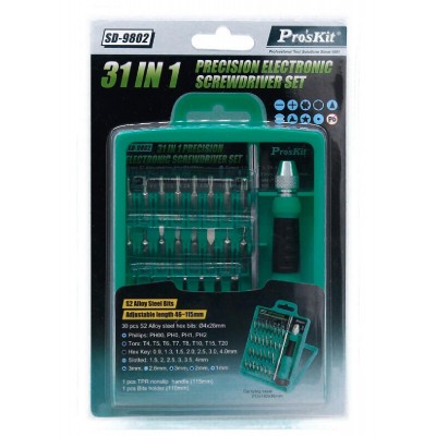 PROSKIT σετ κατσαβίδι ακριβείας SD-9802 με 30 μύτες, με θήκη, 32τμχ PROSKIT σετ κατσαβίδι ακριβείας SD-9802 με 30 μύτες, με θήκη, 32τμχ
