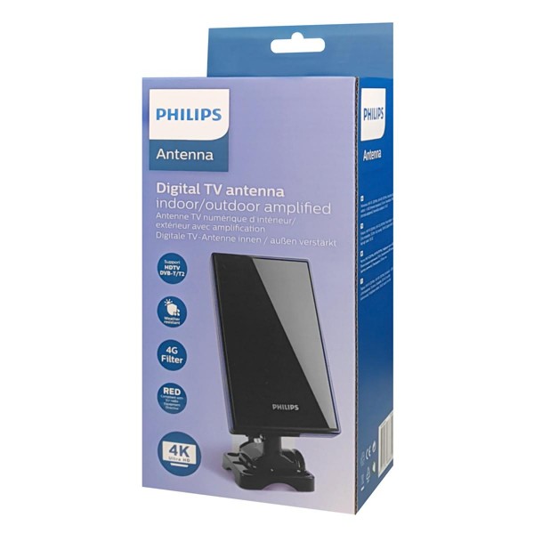 PHILIPS Ψηφιακή κεραία τηλεόρασης SDV5228/12, HDTV DVB-T/T2, 36dB, 4K