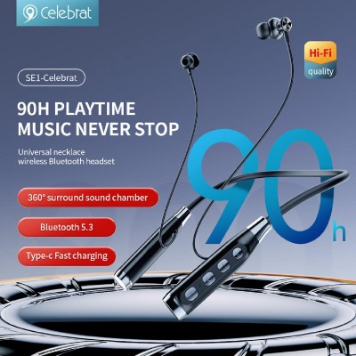 CELEBRAT earphones SE1 με μαγνήτη, Bluetooth 5.3, 800mAh, Φ12mm, μαύρα CELEBRAT earphones SE1 με μαγνήτη, Bluetooth 5.3, 800mAh, Φ12mm, μαύρα