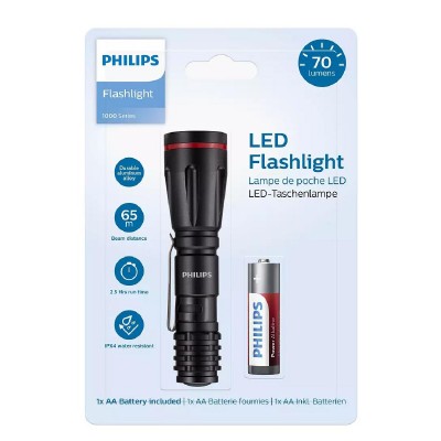PHILIPS φορητός φακός LED SFL1000P-10, 1000 series, 70lm, μαύρος PHILIPS φορητός φακός LED SFL1000P-10, 1000 series, 70lm, μαύρος