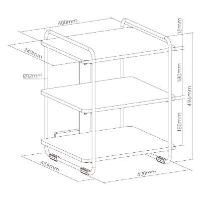 BRATECK ραφιέρα δαπέδου SFR-04, 454x400x496mm, έως 90kg, καφέ-μαύρο BRATECK ραφιέρα δαπέδου SFR-04, 454x400x496mm, έως 90kg, καφέ-μαύρο