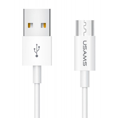 USAMS καλώδιο Micro USB σε USB US-SJ284, 2A, 1m, λευκό USAMS καλώδιο Micro USB σε USB US-SJ284, 2A, 1m, λευκό