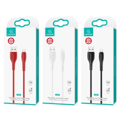 USAMS καλώδιο Lightning σε USB US-SJ371, 2A, 1m, λευκό USAMS καλώδιο Lightning σε USB US-SJ371, 2A, 1m, λευκό