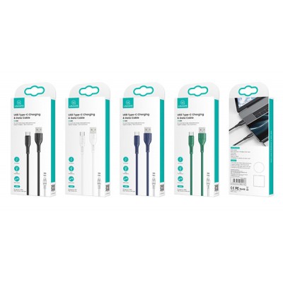 USAMS καλώδιο USB-C σε USB US-SJ501, 2A, 1m, λευκό USAMS καλώδιο USB-C σε USB US-SJ501, 2A, 1m, λευκό