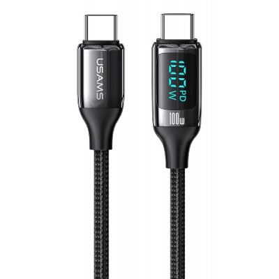 USAMS καλώδιο USB Type-C US-SJ546, 100W/5A, 1.2m, μαύρο USAMS καλώδιο USB Type-C US-SJ546, 100W/5A, 1.2m, μαύρο