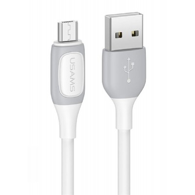 USAMS καλώδιο Micro USB σε USB US-SJ597, 2A, 1m, λευκό USAMS καλώδιο Micro USB σε USB US-SJ597, 2A, 1m, λευκό