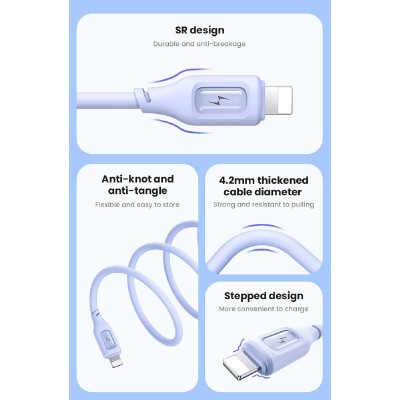 USAMS καλώδιο Lightning σε USB US-SJ618, 12W, 1m, λευκό USAMS καλώδιο Lightning σε USB US-SJ618, 12W, 1m, λευκό